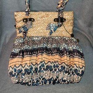 Sun'N'Sand brand handbag - Large purse - Straw and fabric